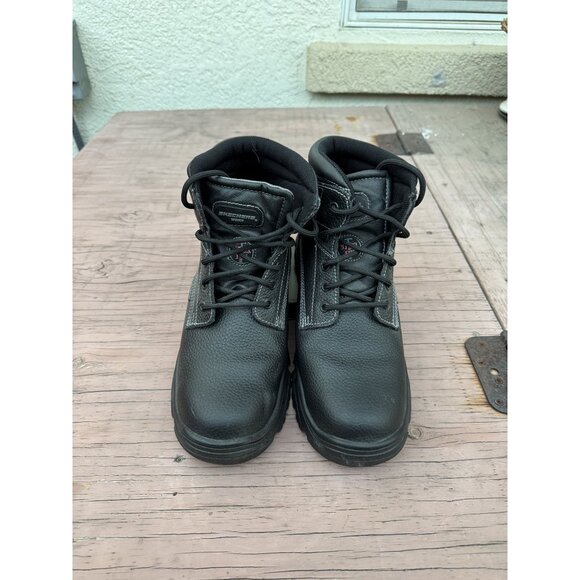 Sketchers Burgin-Tarlac Black Work Slip Resistant boots Size 12 - Picture 1 of 9
